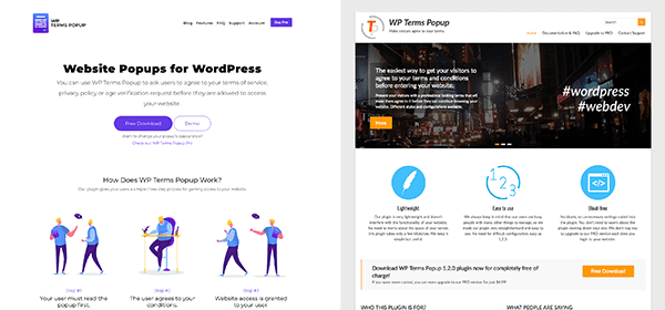 WordPress Popup Plugin Site Design Screenshot