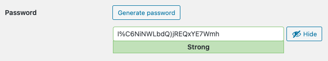 WordPress Generate User Password Screenshot