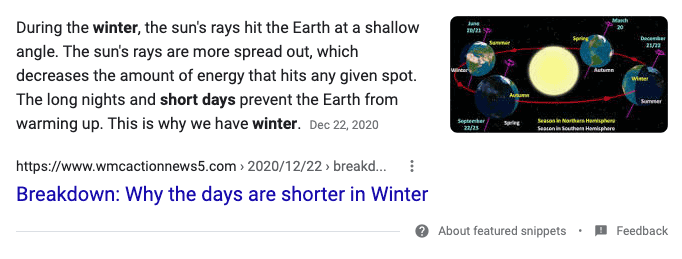 Google Featured Snippet Screenshot
